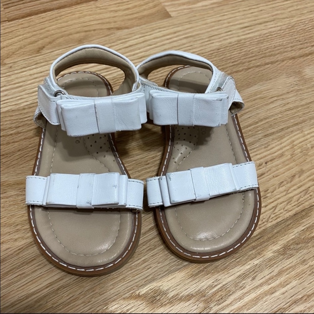 Elephantito White Bow Sandals Sz 8 Kids Toddler
